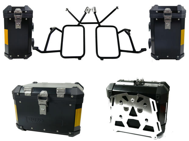 Pannier box + Topcase black BMW F 800 GS Twin F 700 GS Twin F 650 GS Twin stainless steel 38+45+33 Liter