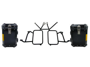 Pannier box + Topcase black BMW F 800 GS Twin F 700 GS Twin F 650 GS Twin stainless steel 38+45+33 Liter