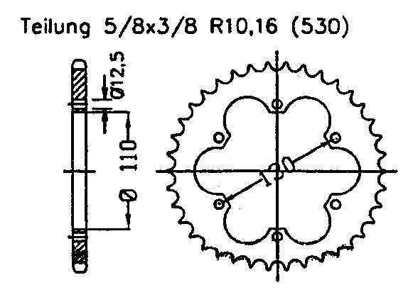 Sprocket rear t.40 Bombardier DS 650