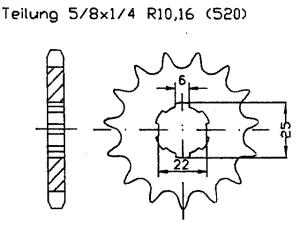 Chain kit E-Ton Vector 250 300 tuning t.16/30