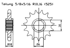 Ritzel Z.16 für Yamaha 700 MT-07 ABS ( Motocage )...