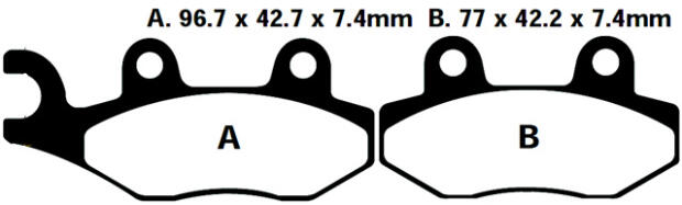 Yamaha YFM 700 R vorne rechts Bremsbeläge
