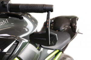 Motorrad Lenkerendenspiegel Paar Highsider Victory-X Alu + LED Blinker E-geprüft