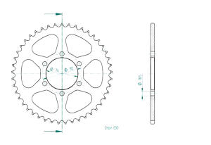Yamaha XJ 550 81-85 rear sprocket