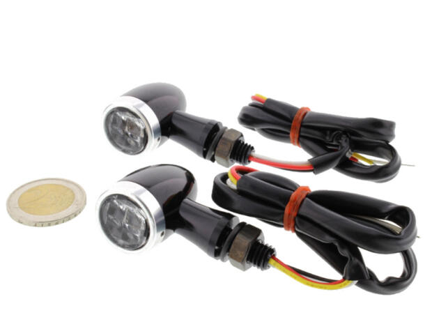 Blinker mit Rücklicht Bremslicht Bullet Mini CNC Motorrad LED 2 Stück E-Prüfzeichen