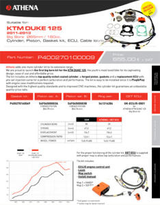 Zylinder für KTM RC 125 Big Bore 160ccm komplett mit ECU/CDI