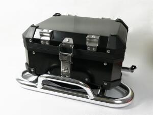 Topcase Aluminium 33Liter Motorrad Enduro universal mit Edelstahlplatte