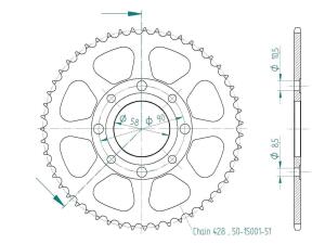 Kettensatz für Kreidler 125 Dice GS 125 16-19 X-Ring Z.15/51