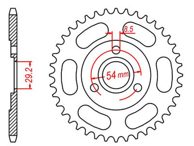 Kettenrad für Honda Z 50 J Monkey 40 Zähne