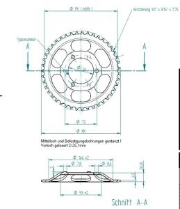 Kettenrad Zündapp GTS 50 C 50 Sport Typen 517 529 in...