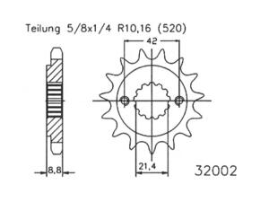 Ritzel Kawasaki ZR 550 B Zephyr 91-99 vorne 15 Zähne