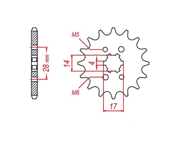 Front Sprocket 14 Teeth Derbi GPR 125