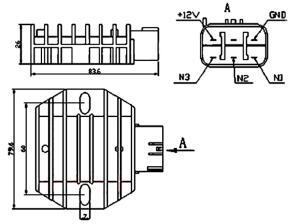 Regulator / Rectifier Yamaha BT SX YZF R6 XVS 650 1100 1300 1600 XVZ YFM YXR 700