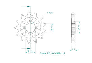 Kettenrad Z.13 für GASGAS 300 EC Replica 2012-2014