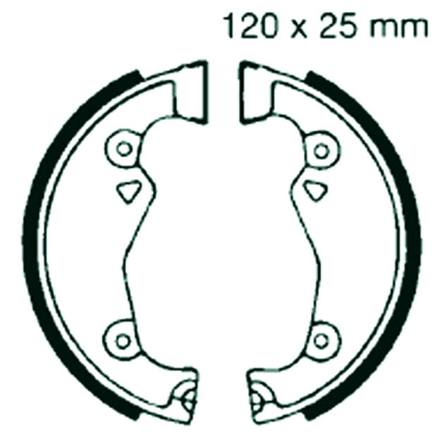 Brake Shoes 120×25 mm for Zundapp Front & Rear – OE 429‑15.604 / 561‑15.903