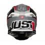 Just1 J39 Reactor Enduro Motocross Helm weiß-rot-grau matt