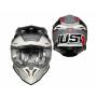 Just1 J39 Reactor Enduro Motocross Casque blanc-rouge-gris mat