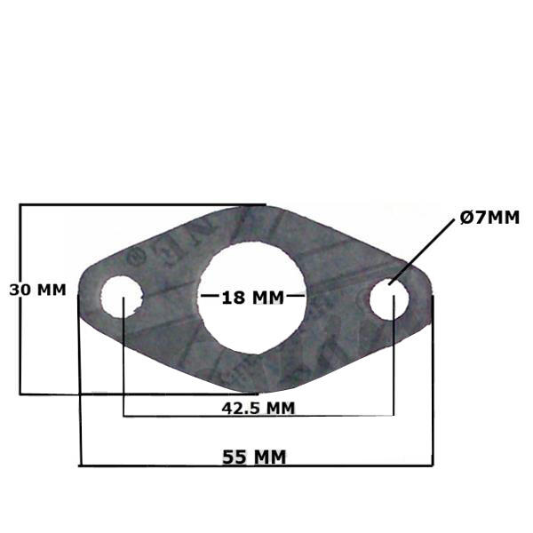 Gasket for intake manifold carburetor for Yamaha DT 50 MX model 1NN for years 1986 to 1989 with 16mm diameter