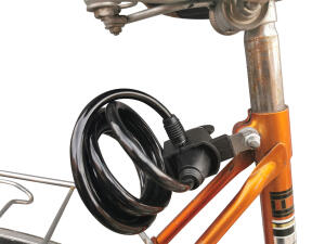Spiralschloss Fahrradschloss Schlüsselschloss mit zwei Schlüsseln und Halterung für die Sattelklemme
