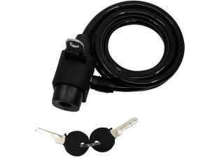 Spiralschloss Fahrradschloss Schlüsselschloss mit zwei Schlüsseln und Halterung für die Sattelklemme