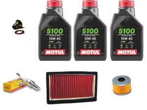 Service kit for Yamaha XT 600 E/K/Z Tenere oil, oilfilter, airfilter, spark plug, magnetic oil screw