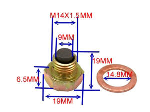 Ölablassschraube für Yamaha XT 500 550 600 660 Z Tenere 750 Super Tenere mit 9mm Magnet