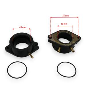 Ansaugstutzen Vergaser für Yamaha XV 750 920 1000 1100 Virago TR1 offen x2 Set