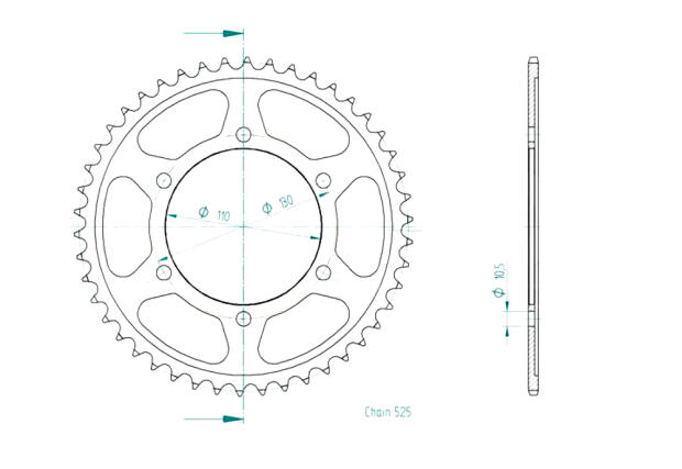 Rear sprocket t.46 Yamaha XTZ 700 Ténéré
