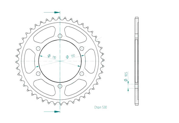 Rear sprocket t.47 Yamaha YZF-R1 1000 09-14