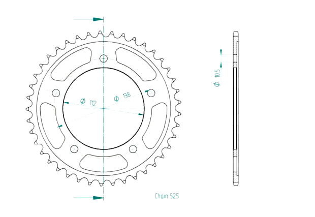 Rear sprocket t.41 Yamaha YZF-R1 1000 15-20