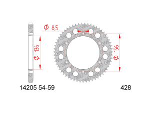 Rear sprocket 54 t. Husqvarna 125  SMS, TE 125