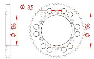 Chain kit Husqvarna SMR / SMS / TE 125 4T LC