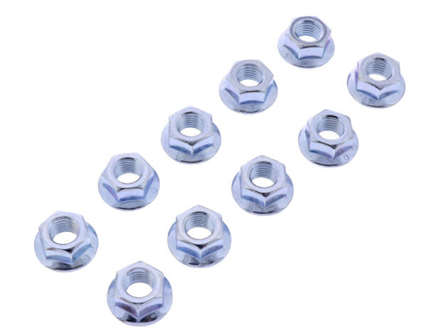 Nut flat M10x1.25 crome 10pcs,