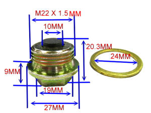 Ölablassschraube M22x1,5 mit 10mm Magnet Ducati Husqvarna für KTM Triumph Bimota