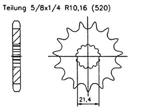 Kettensatz für Yamaha Raptor YFM 660 R Tuning X-Ring verstärkt 15/38