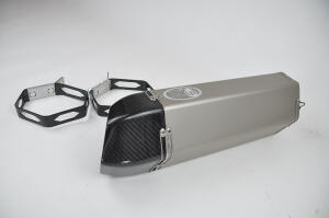 Auspuffendtopf Eckig silber Carbon 45mm Titan 320mm...