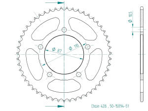 Chain kit tuning Kreidler 125 Enduro/Supermoto DD Dice CR SM from 2016