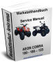 Werkstatthandbuch, Reparaturanleitung Aeon Cobra RS 180 - 125 Quad ATV (Download/CD/ausgedruckt)