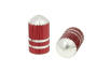 Valve Caps Silver red anodized Bullet Style