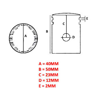 Kolben Herkules Sachs 50ccm 40mm / 12mm Kolbenbolzen...