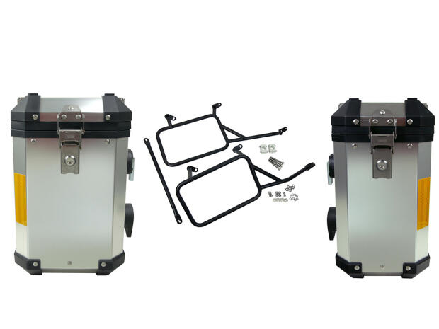 Koffer Satz Alu für KTM Adventure 1050 1090 1290 R Super Adventure Gepäckträger 38+31Liter mit schwarzem Kofferträger