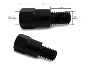 Spiegel Adapter Set für BMW M10x1,50 auf M10x1,25 chrom paar