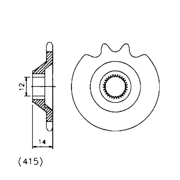Front sprocket t.11 Zundapp C 50 Sport/CS 25/CX 25/Hai 25/R 50