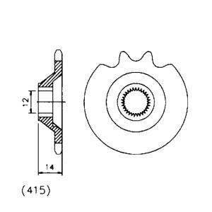 Front sprocket t.14 Zundapp C 50 Sport/CS 25/CX 25/Hai...