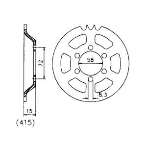 Sprocket rear t.36 Zündapp C 50 Sport/CS 50/CX...