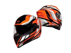 Helmet Strada Advanced orange-black with sun visor  60-L