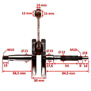 Crankshaft for Hercules Sachs K50 RL, K50 Sprint, K50 Ultra, MK1 50, MK2 50