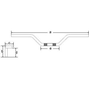 Handlebar Touring steel chrome 22mm with homologation for...