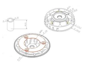 Variator with V-belt pulley for Piaggio 125-150ccm...