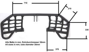 Nerfbar für Yamaha Raptor YFM660R schwarz B Ware